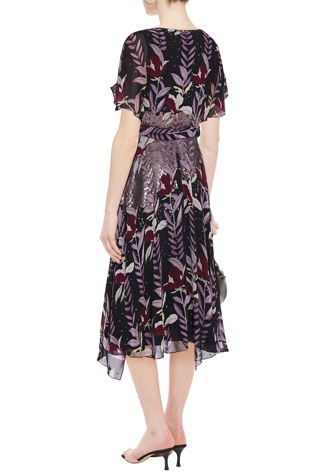 TEMPERLEY LONDON Bellflower sequin-embellished floral-print georgette dress