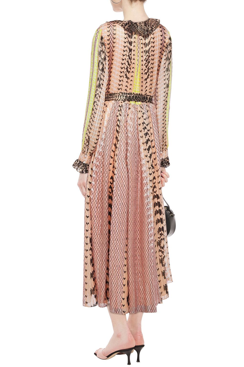 TEMPERLEY LONDON Delilah ruffled metallic silk-blend voile maxi dress