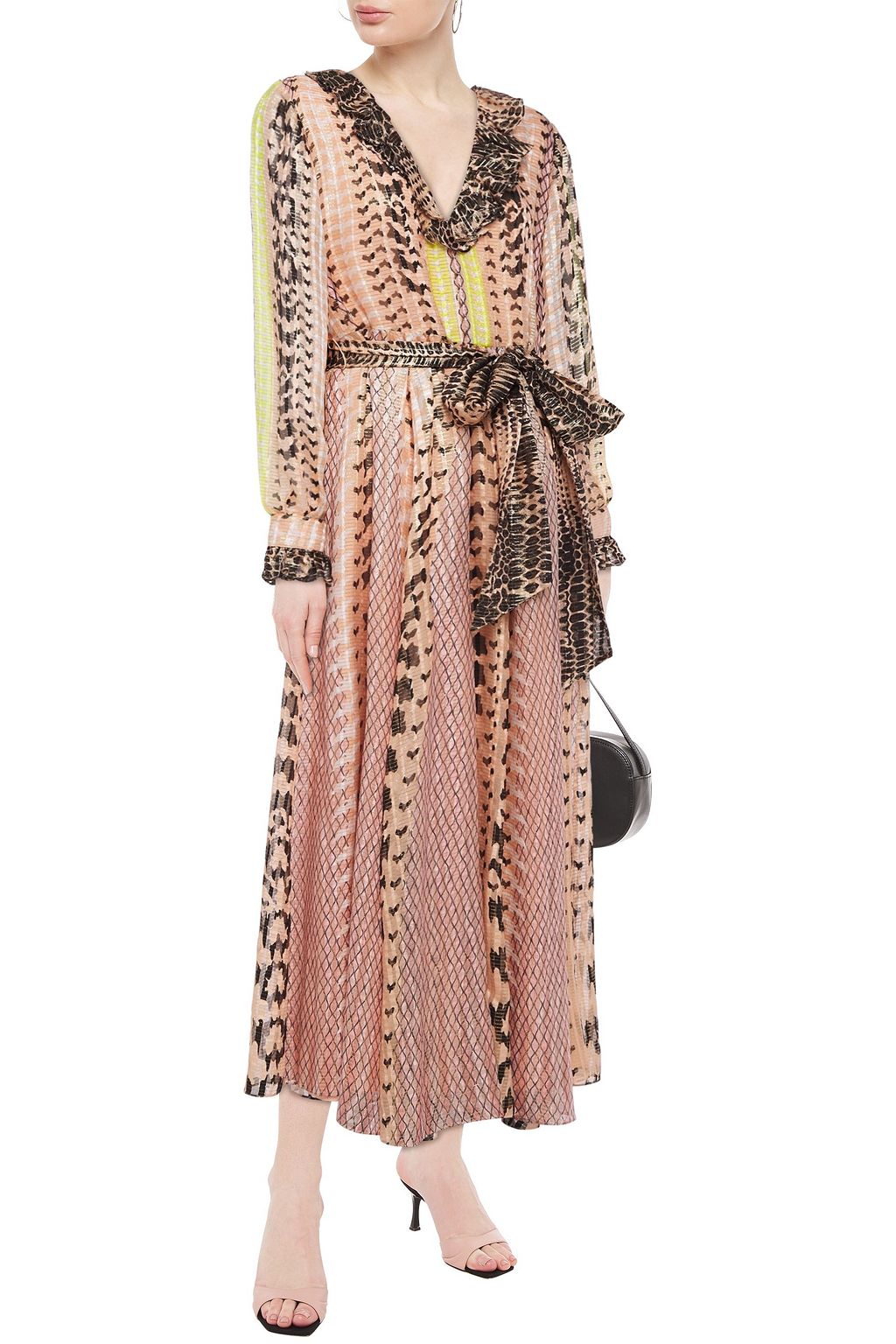 TEMPERLEY LONDON Delilah ruffled metallic silk-blend voile maxi dress