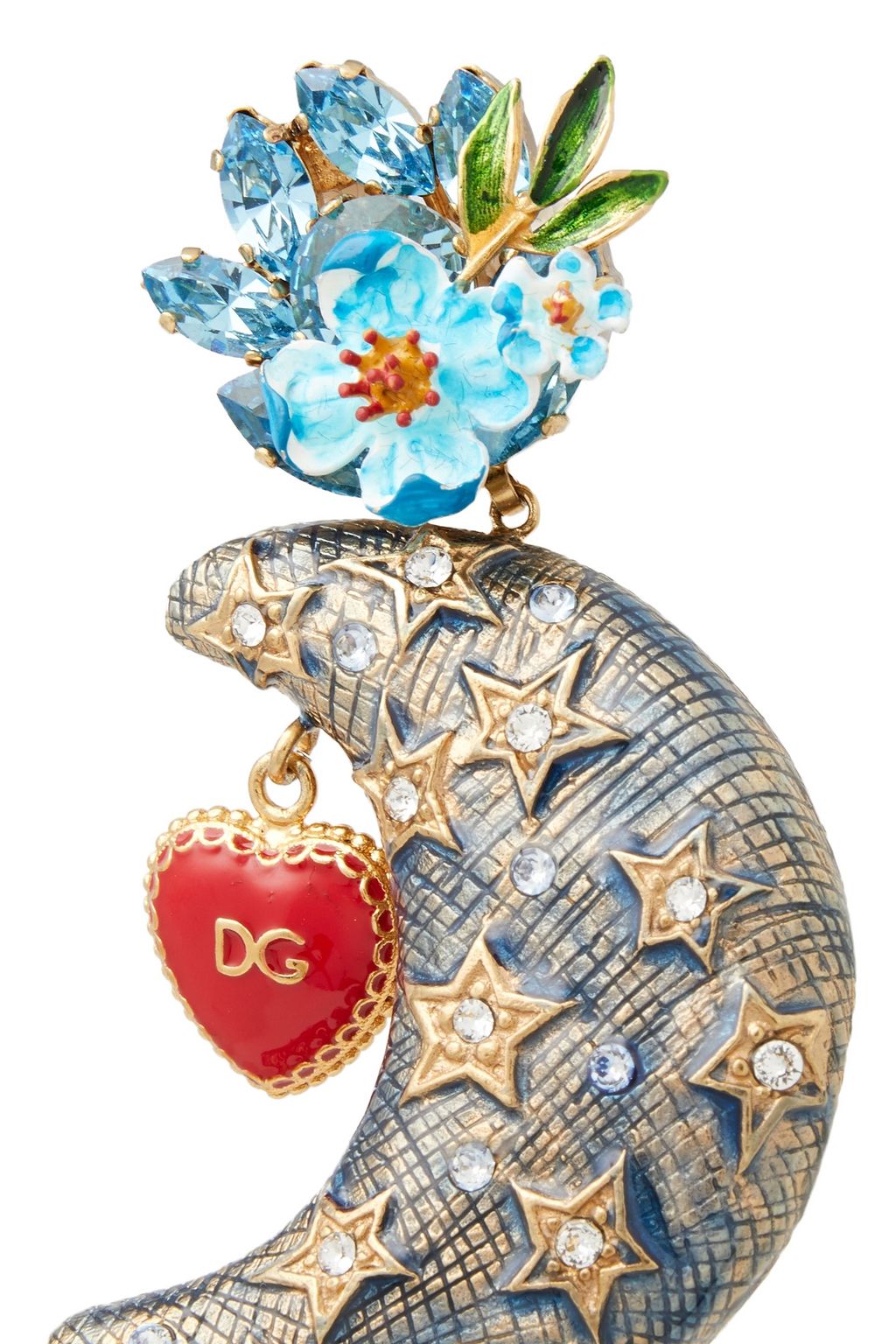 DOLCE&GABBANA Gold-tone, crystal and enamel earrings
