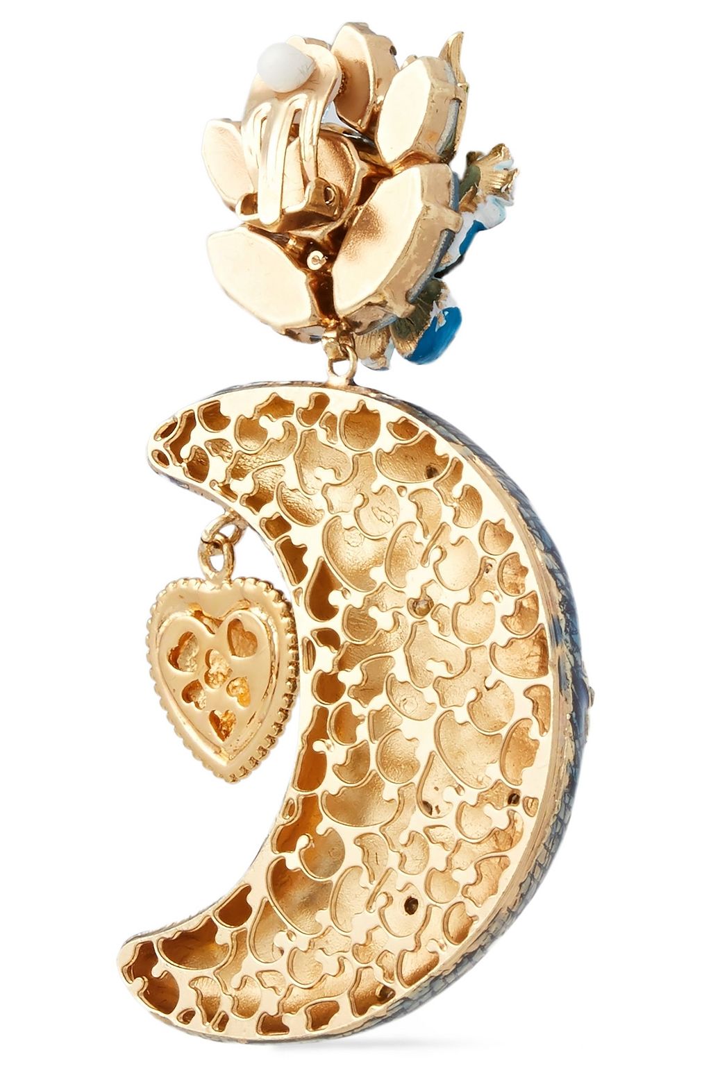 DOLCE&GABBANA Gold-tone, crystal and enamel earrings