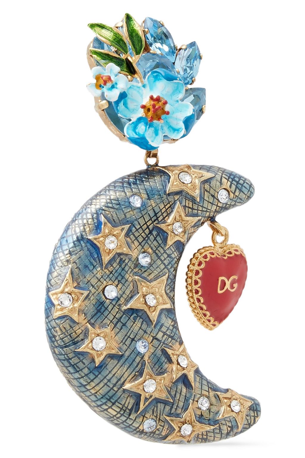 DOLCE&GABBANA Gold-tone, crystal and enamel earrings