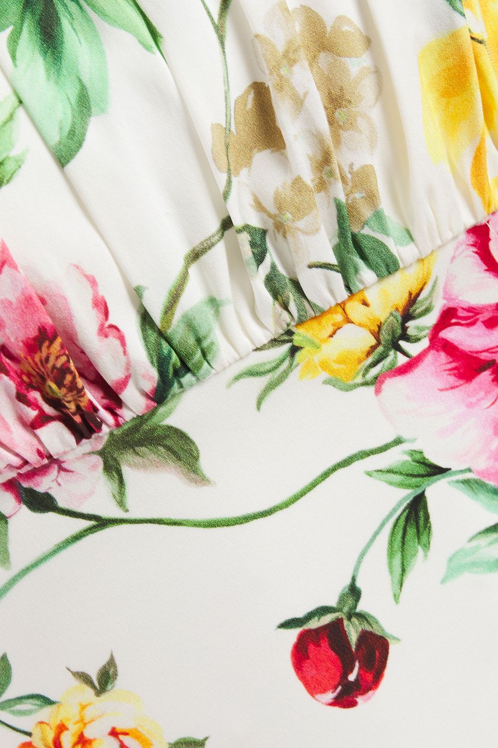 DOLCE&GABBANA Fluted floral-print silk-blend midi dress