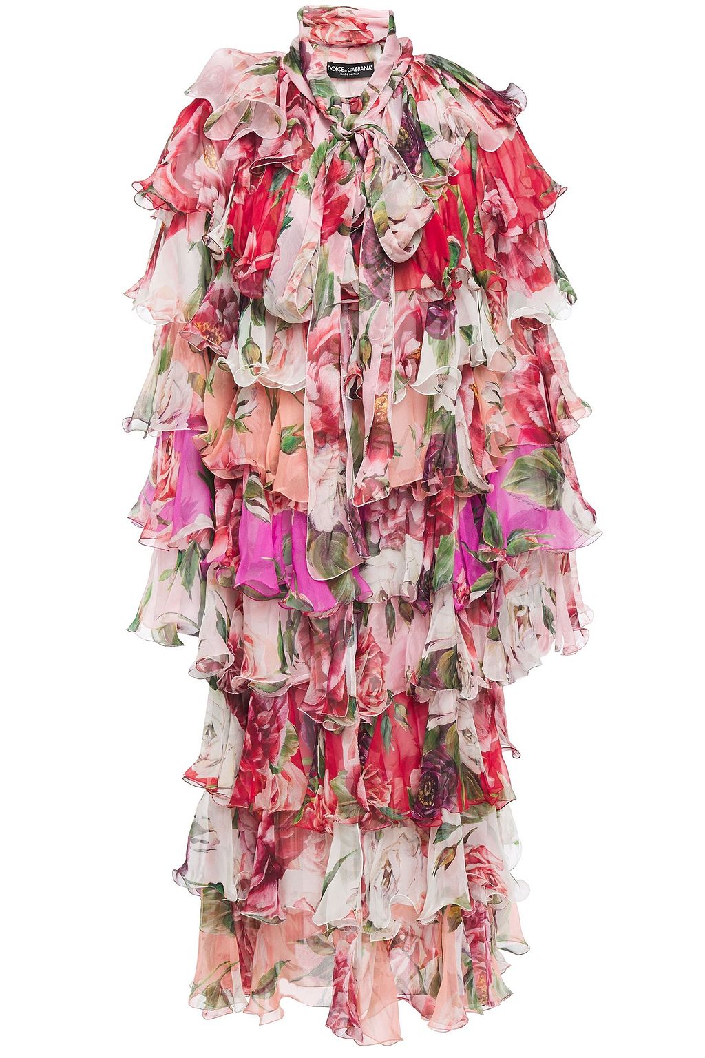 DOLCE & GABBANA Ruffled floral-print silk-chiffon jacket | THE OUTNET