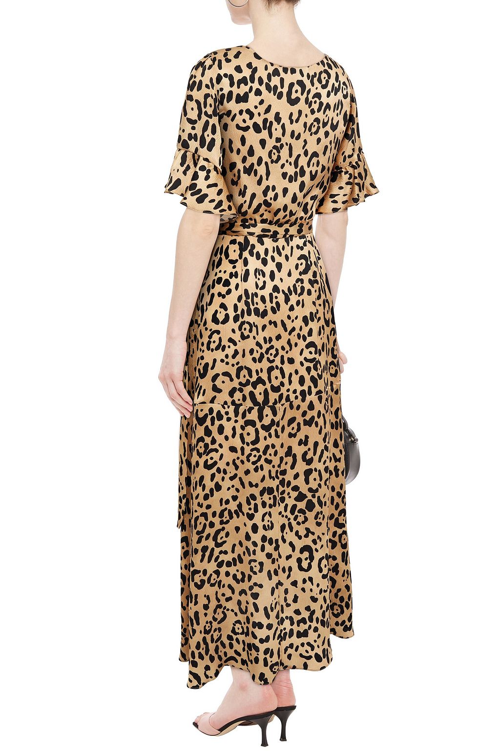 TEMPERLEY LONDON Piera leopardprint hammered silksatin midi wrap