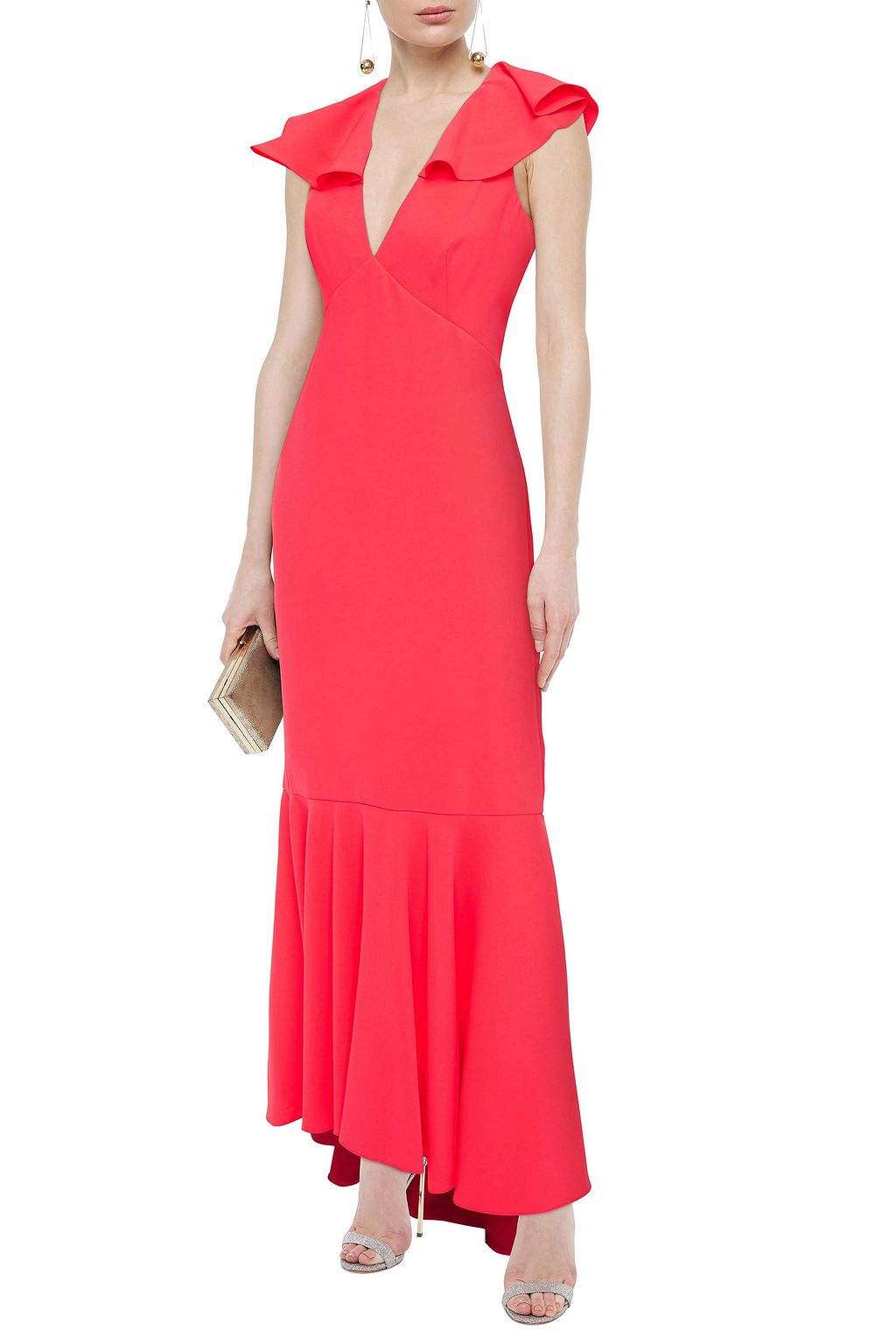 SACHIN & BABI Ruffled crepe gown