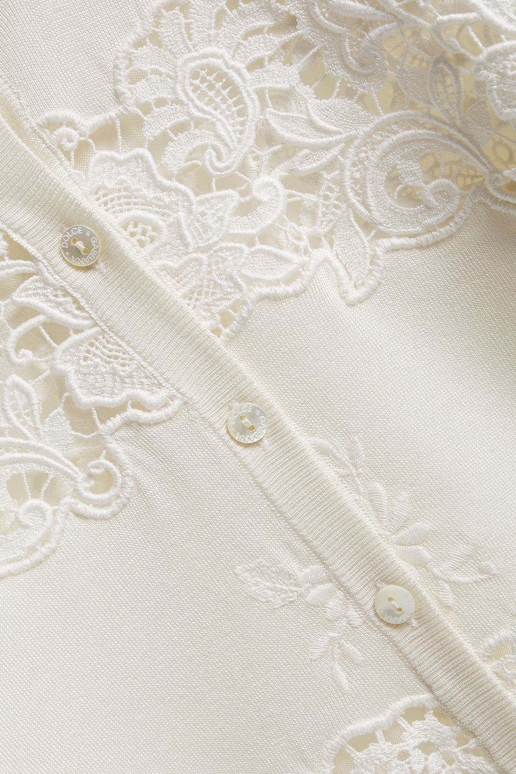 DOLCE&GABBANA Embroidered crochet, guipure lace and silk-blend cardigan