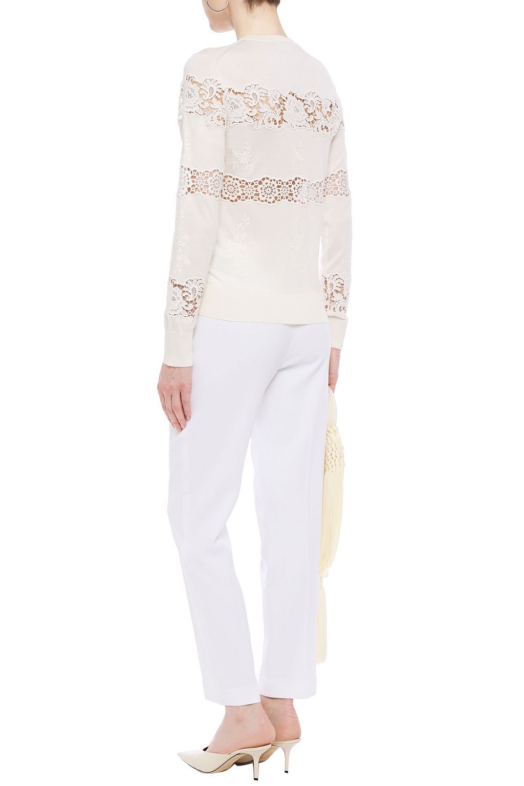 DOLCE&GABBANA Embroidered crochet, guipure lace and silk-blend cardigan