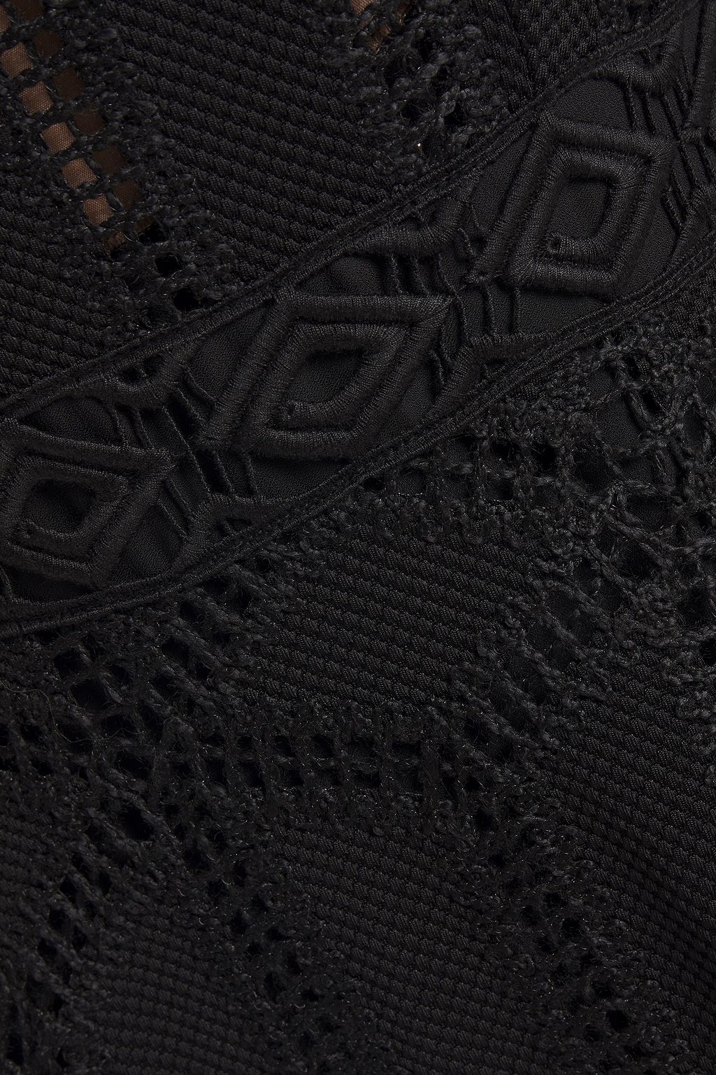 BA&SH Rosewelle macramé lace-trimmed crocheted midi dress