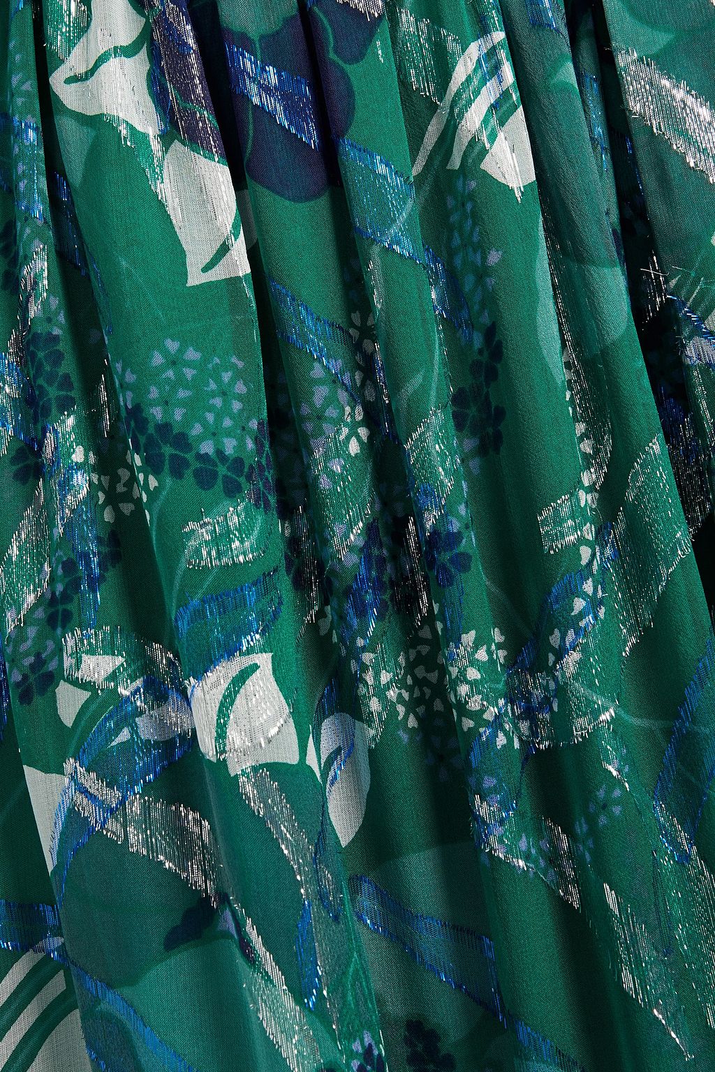 BA&SH Metallic fil coupé floral-print silk-blend maxi dress