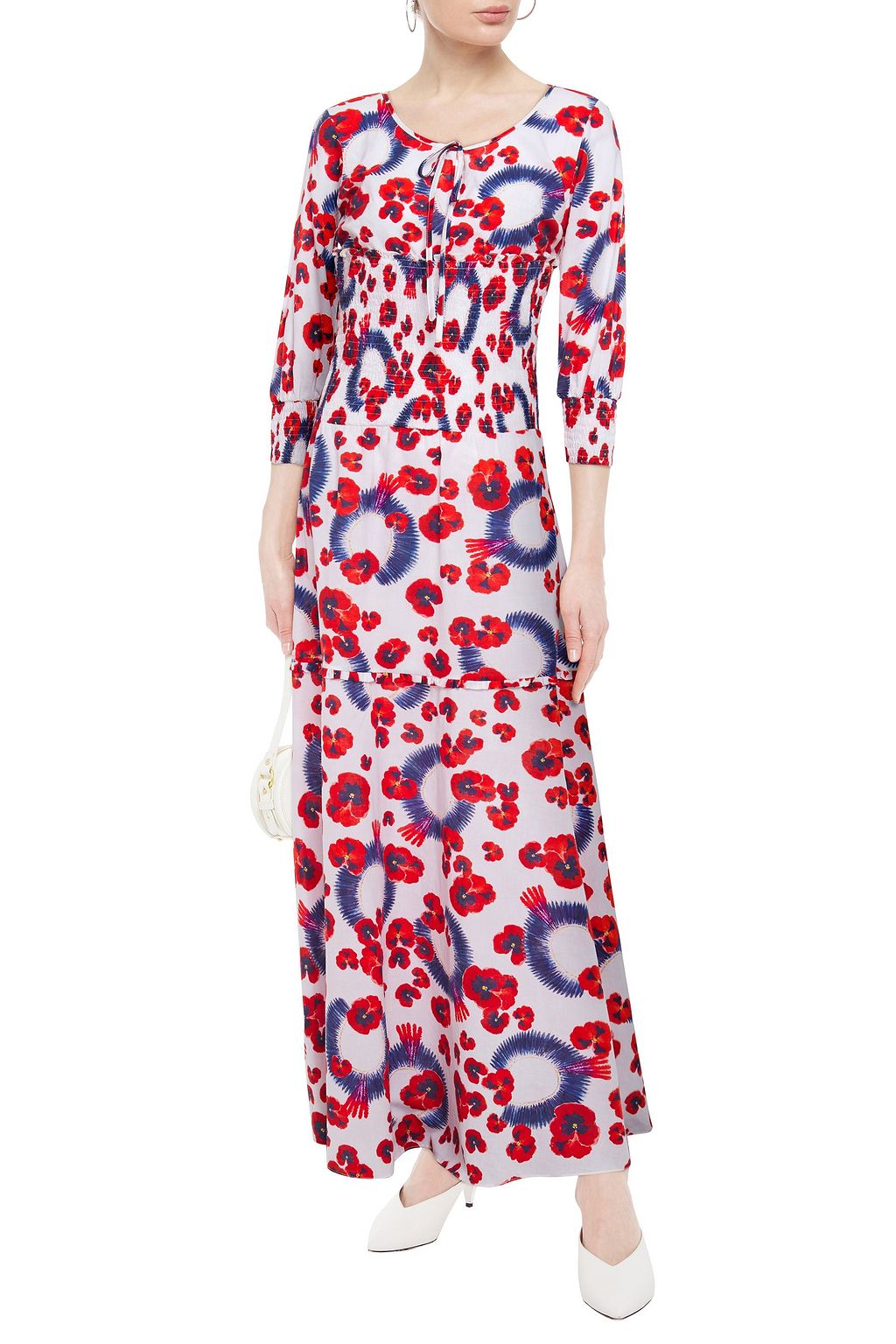 ISOLDA Shirred floralprint cottongauze maxi dress Sale up to 70