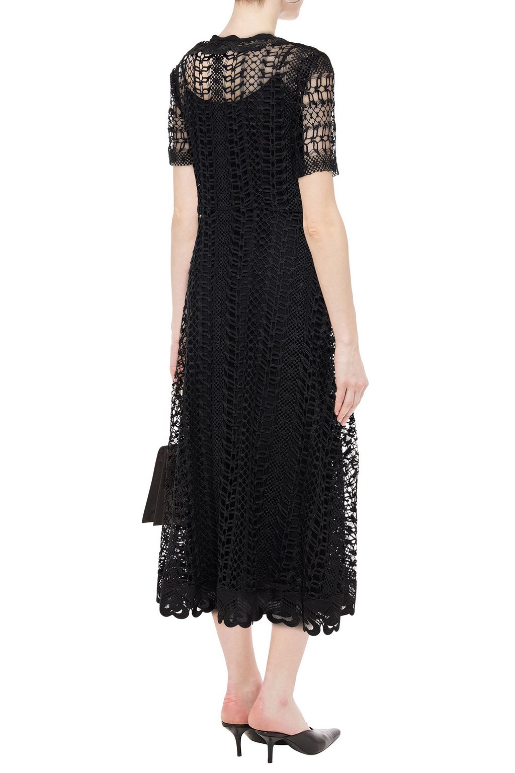 TEMPERLEY LONDON Ruffled guipure lace midi dress