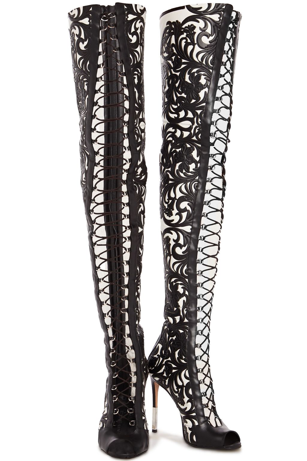 dolce and gabbana lace thigh high boots