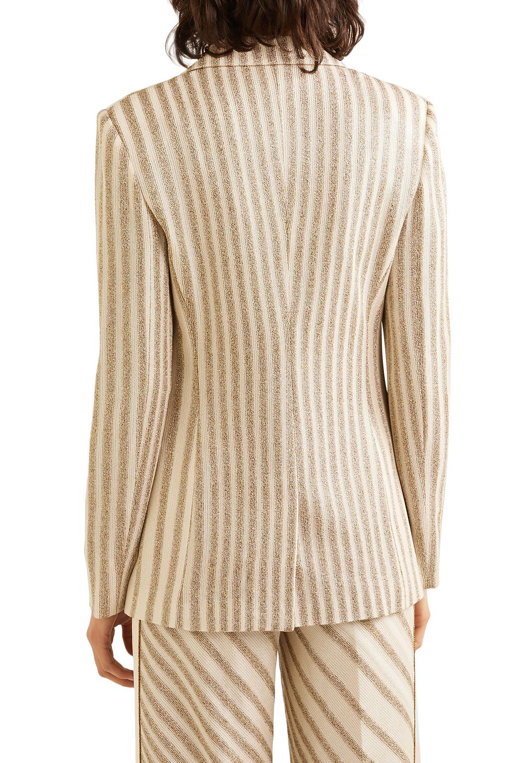 MISSONI Metallic striped crochet-knit blazer