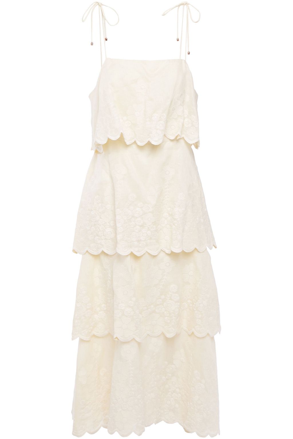 tiered embroidered dress