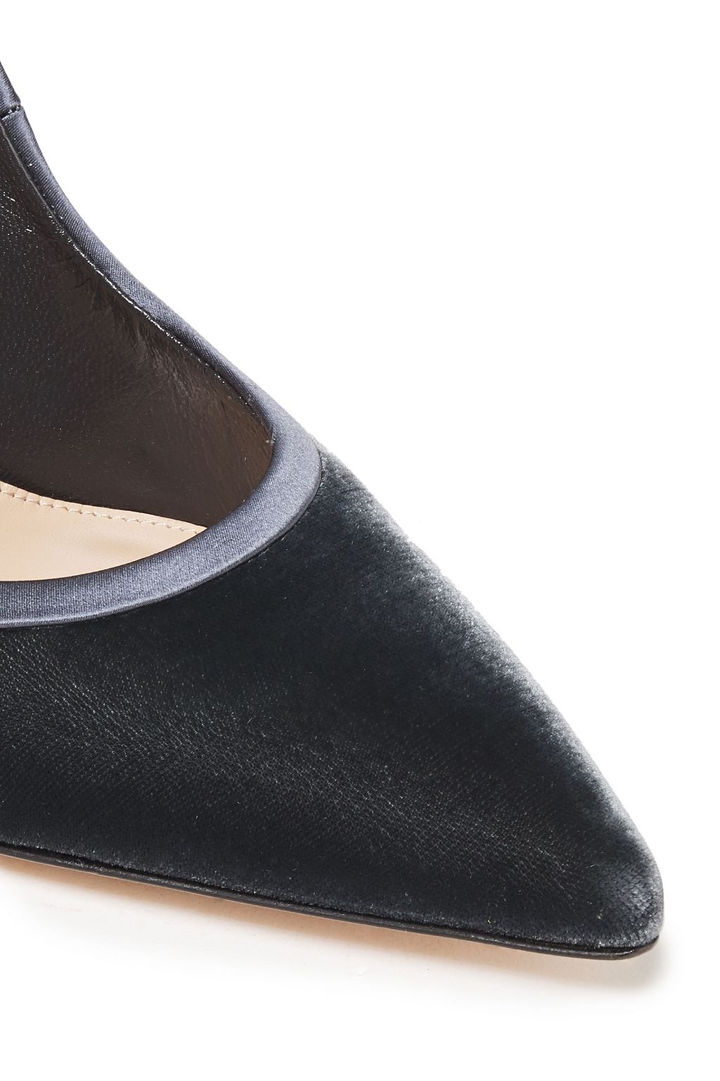 GIANVITO ROSSI Satin-trimmed velvet pumps