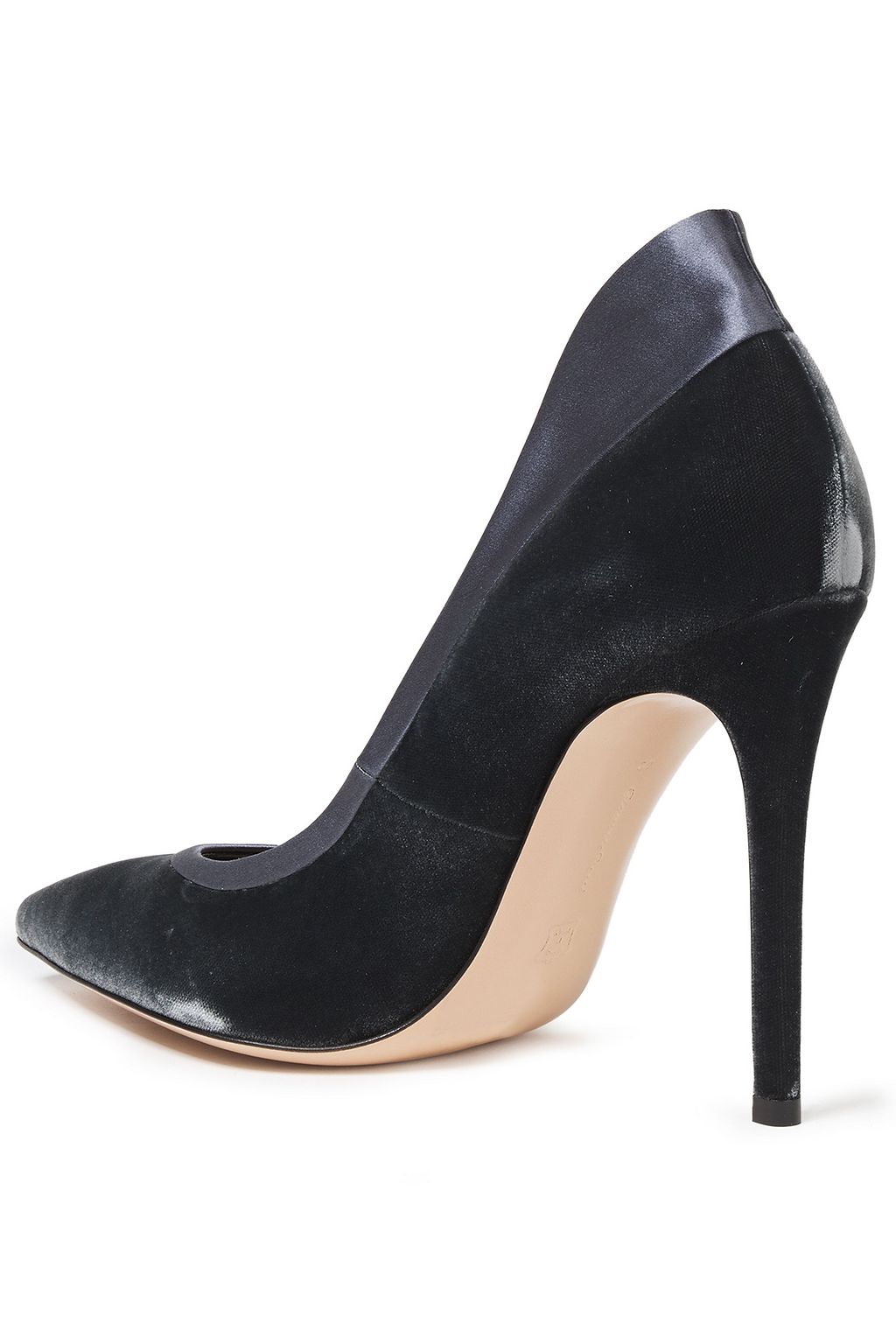 GIANVITO ROSSI Satin-trimmed velvet pumps