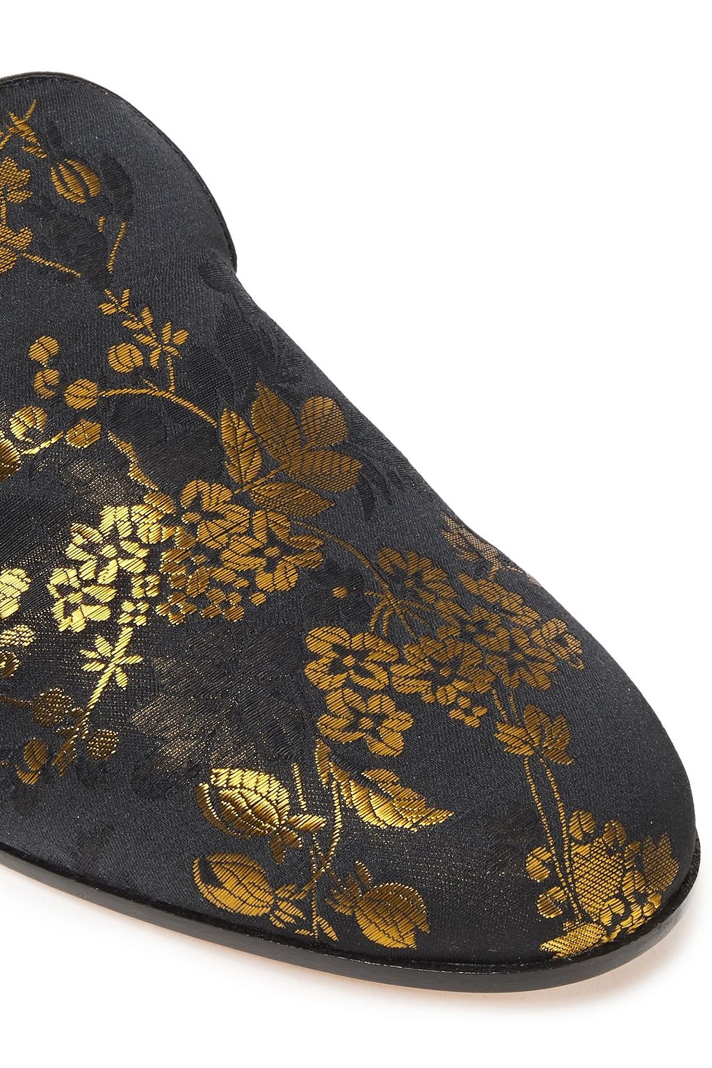 GIANVITO ROSSI Floral-jacquard loafers