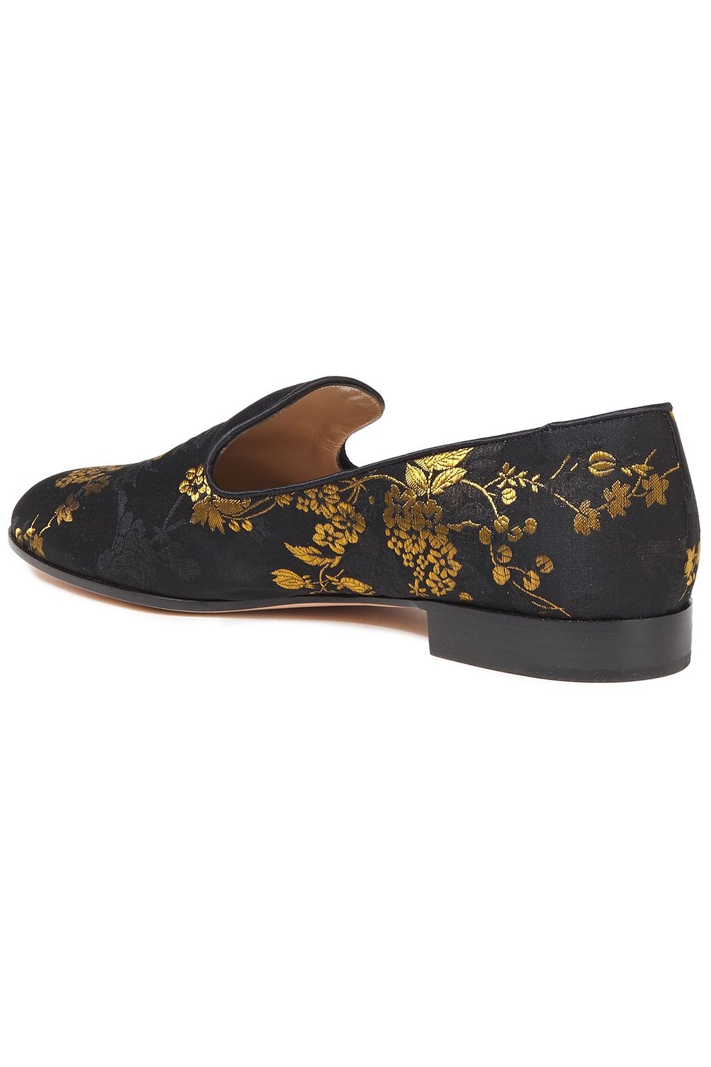 GIANVITO ROSSI Floral-jacquard loafers