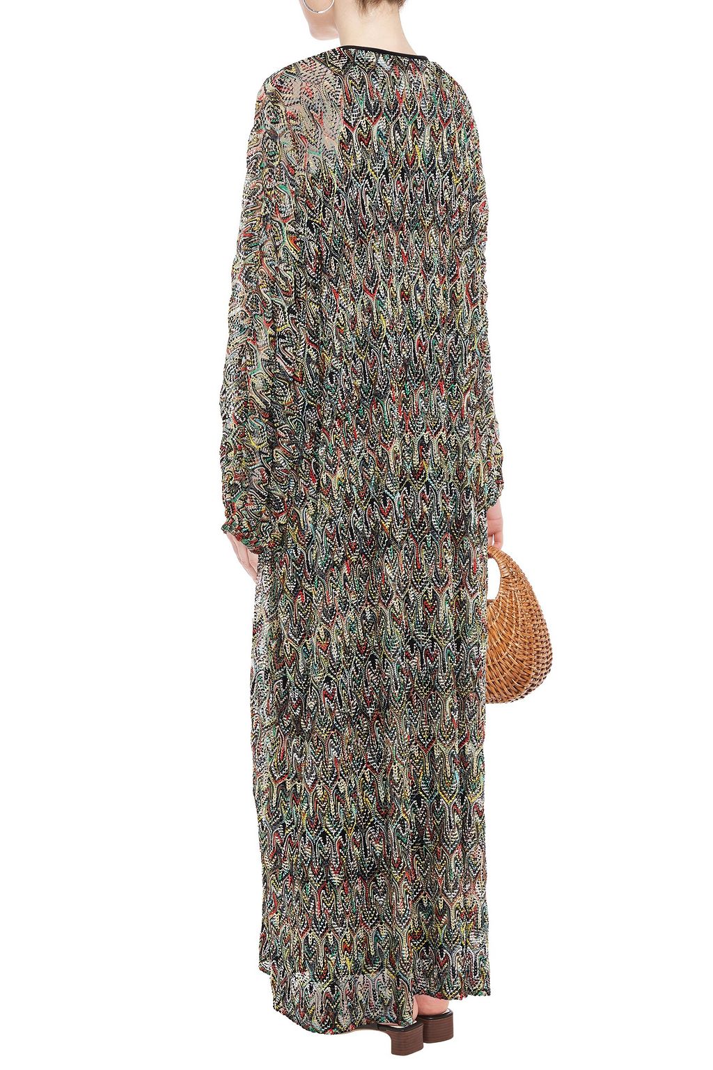 MISSONI Lace-up crochet-knit kaftan