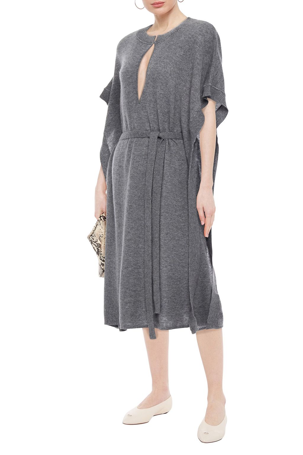 LE KASHA Goa belted cashmere midi dress