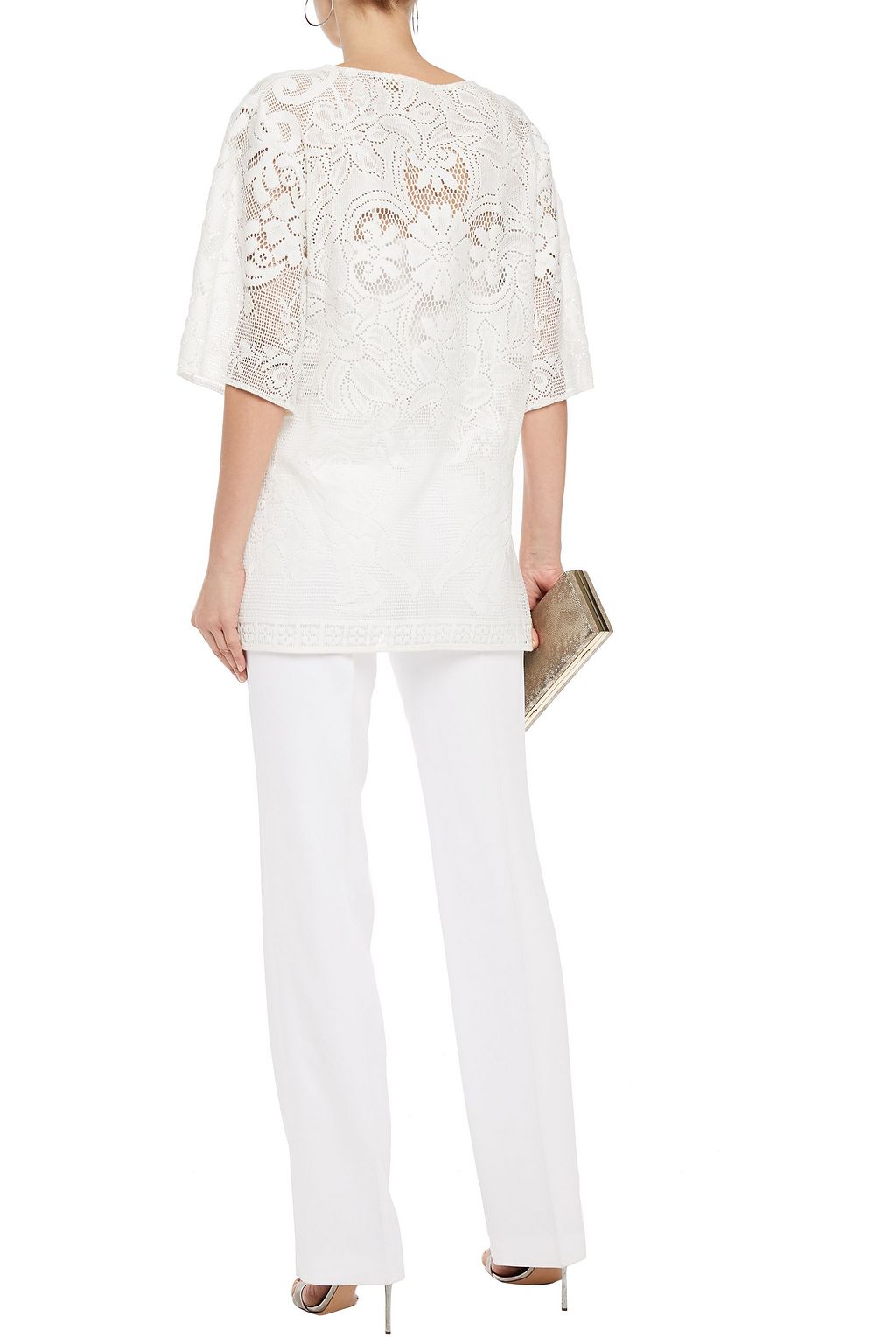 DOLCE&GABBANA Crocheted cotton-blend lace top
