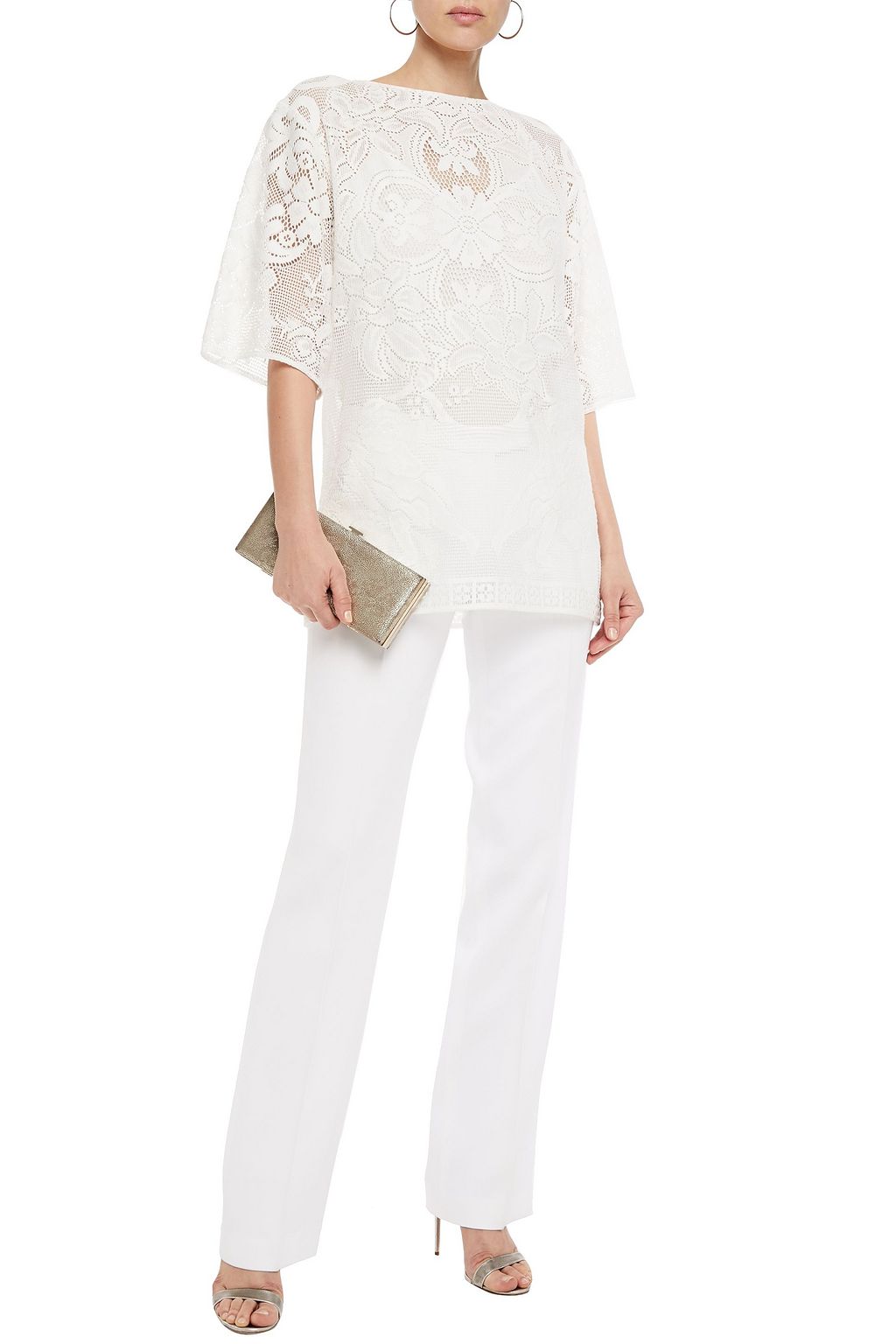 DOLCE&GABBANA Crocheted cotton-blend lace top
