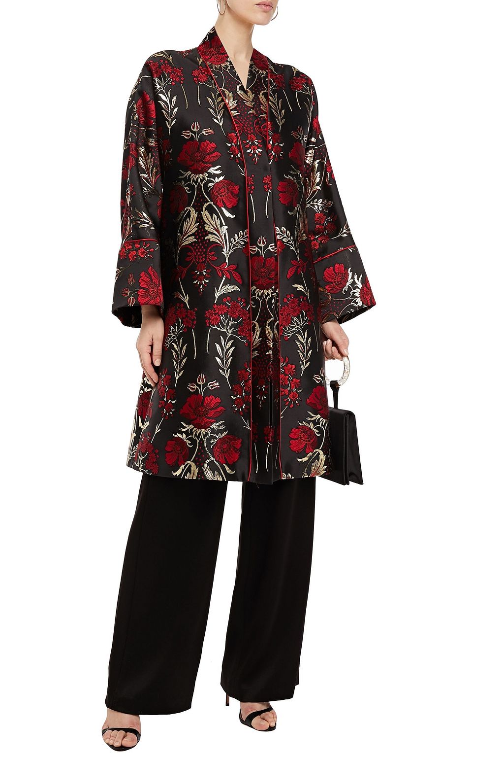 DOLCE&GABBANA Metallic floral-jacquard coat