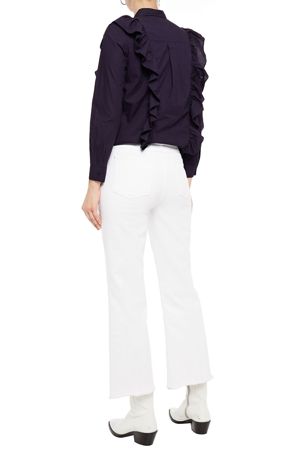 BA&SH Delhi ruffled cotton-poplin shirt