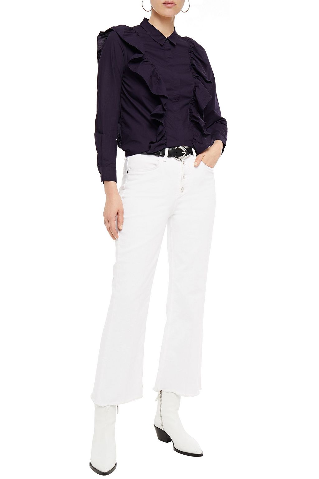 BA&SH Delhi ruffled cotton-poplin shirt