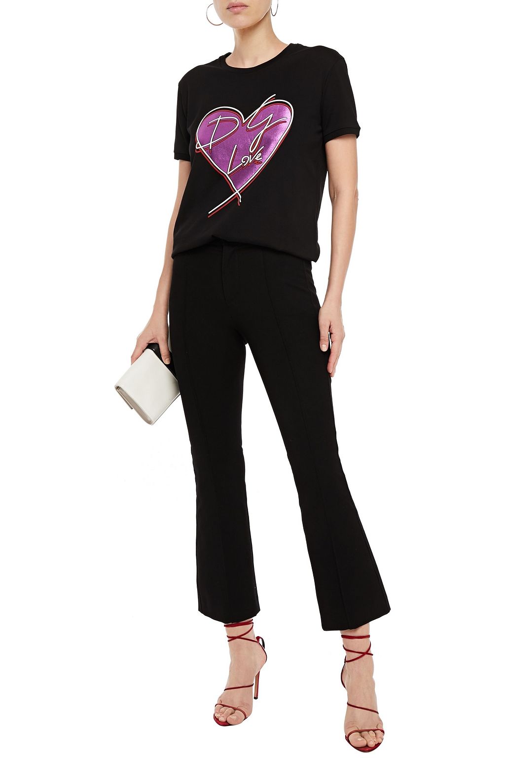 DOLCE&GABBANA Metallic printed cotton-jersey T-shirt