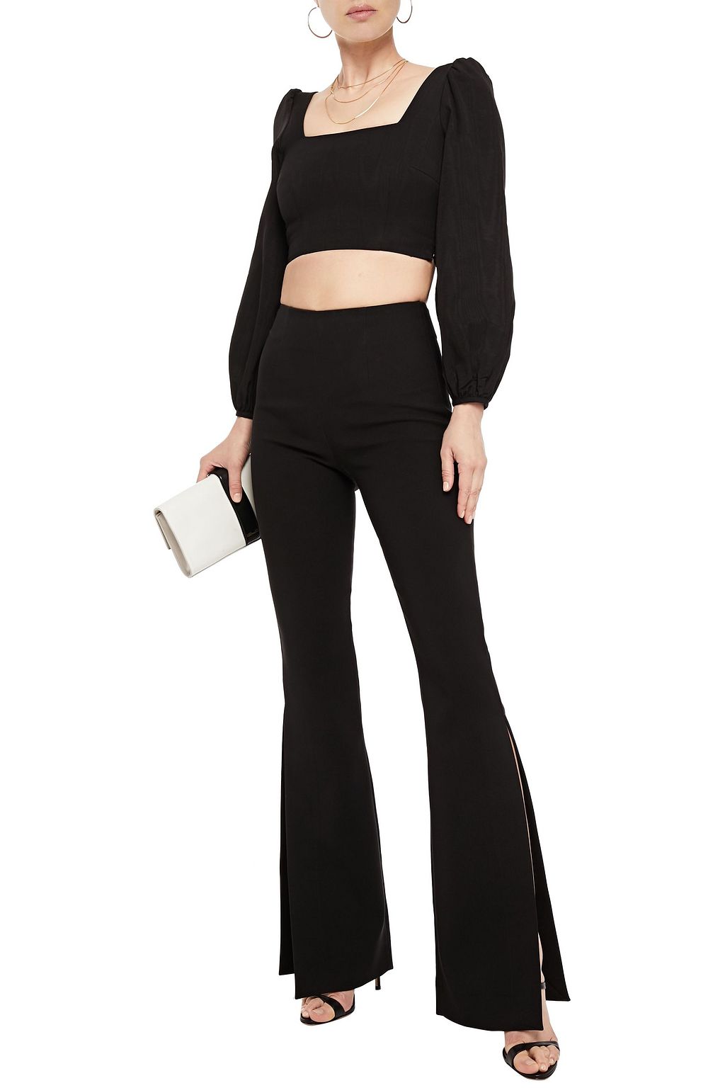 RACIL Cropped moire top