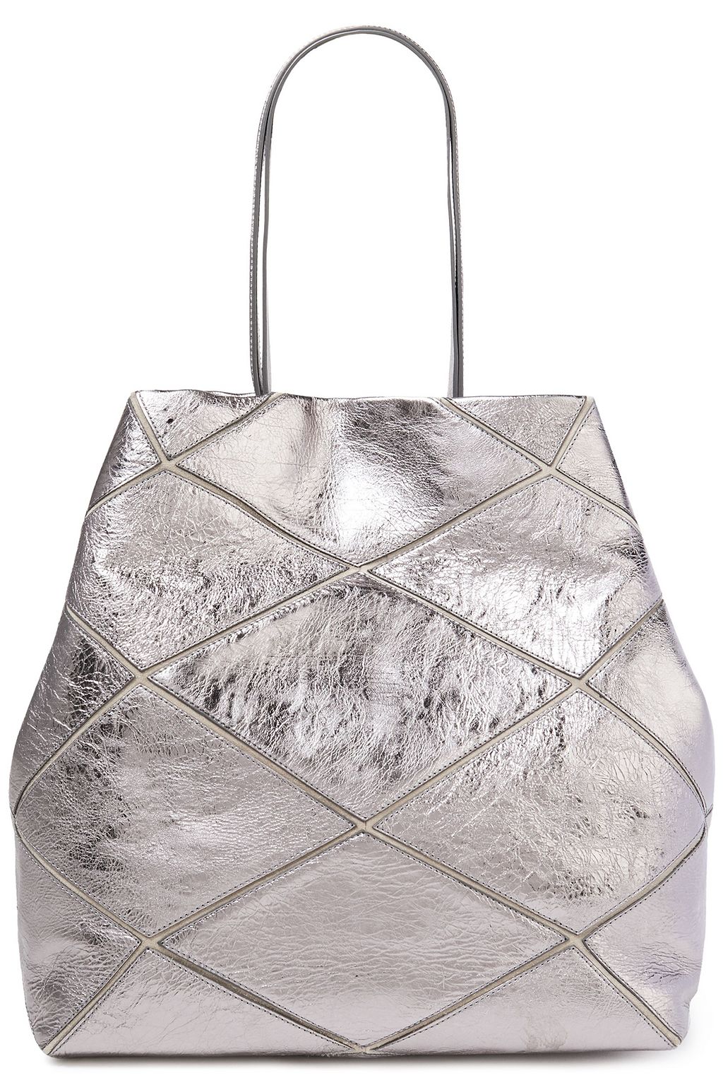 metallic bucket bag