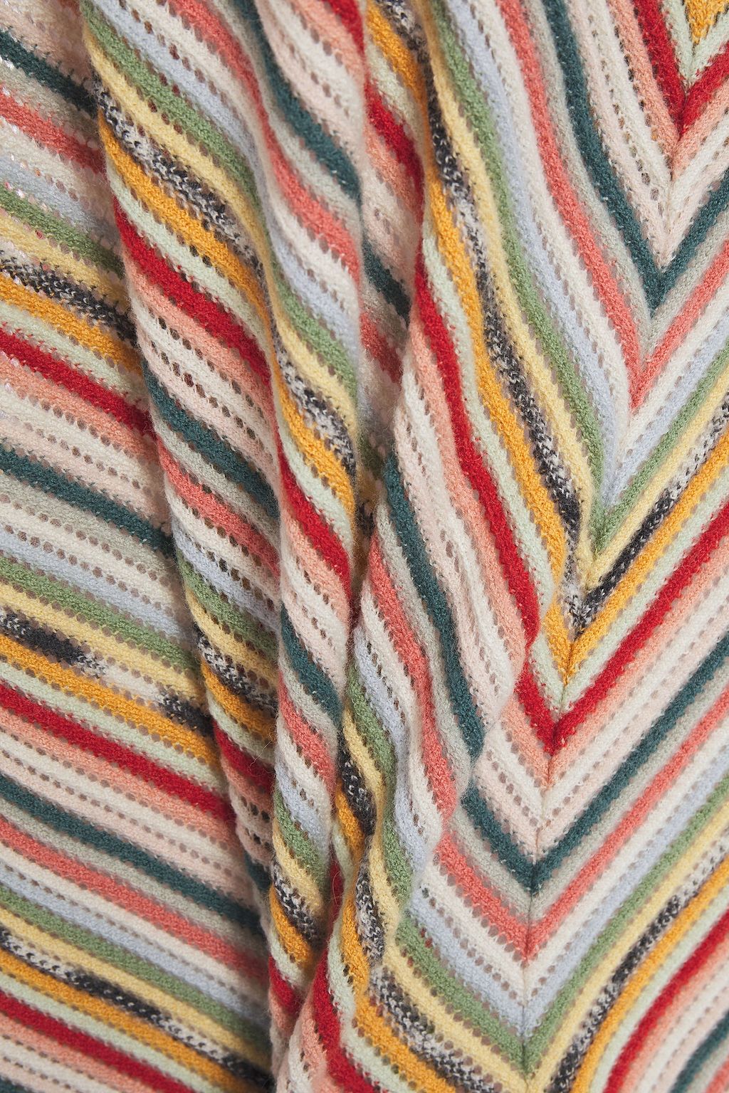 MISSONI Striped crochet-knit wool-blend mini dress