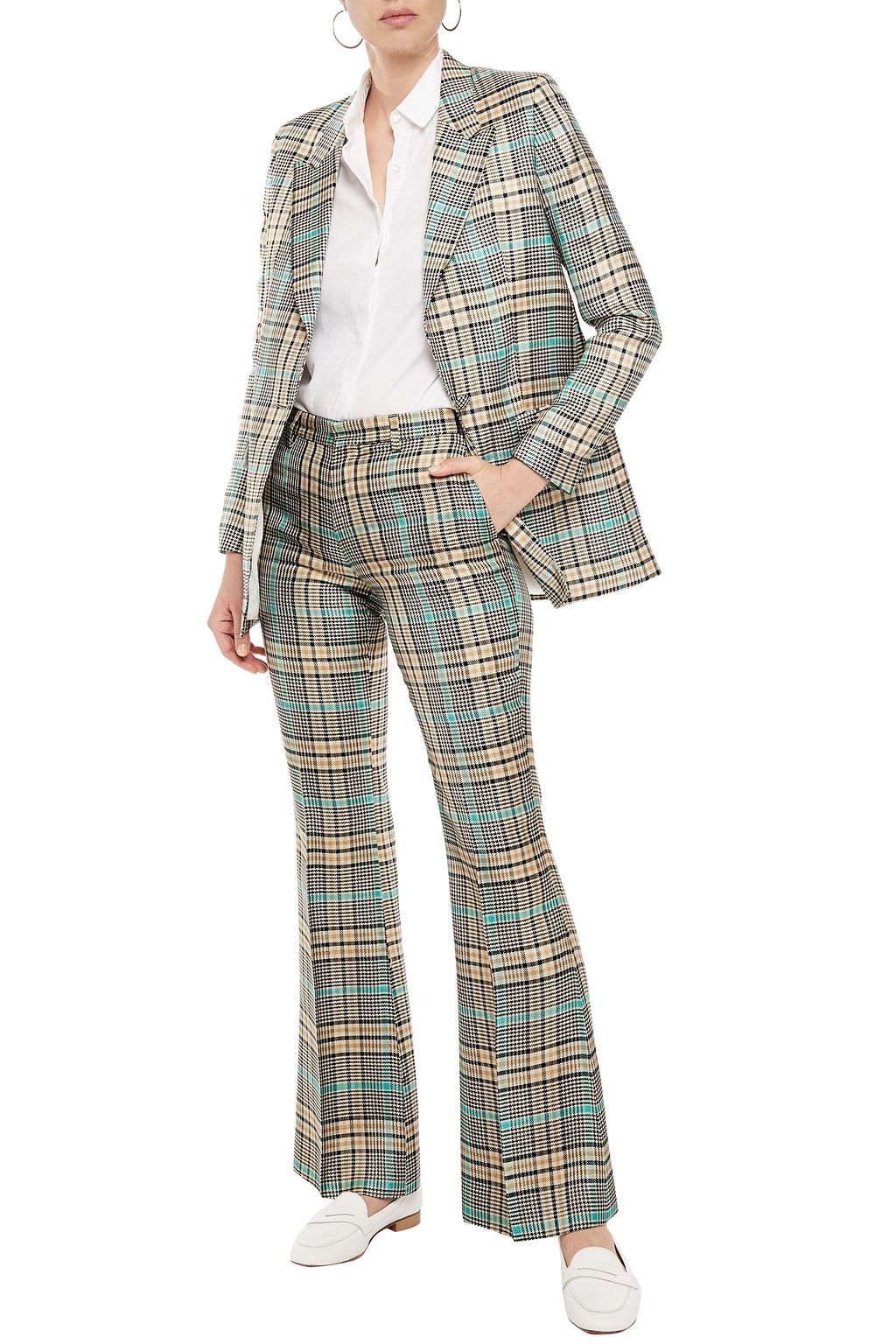 EACH X OTHER Checked jacquard flared pants