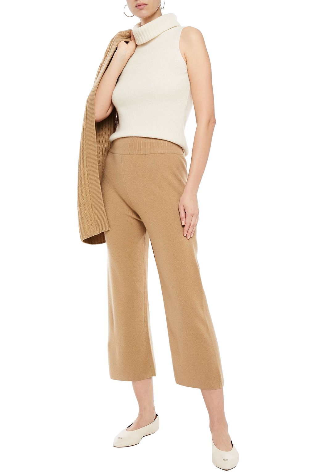 Camel Cropped cashmere straightleg pants Sale up to 70 off THE