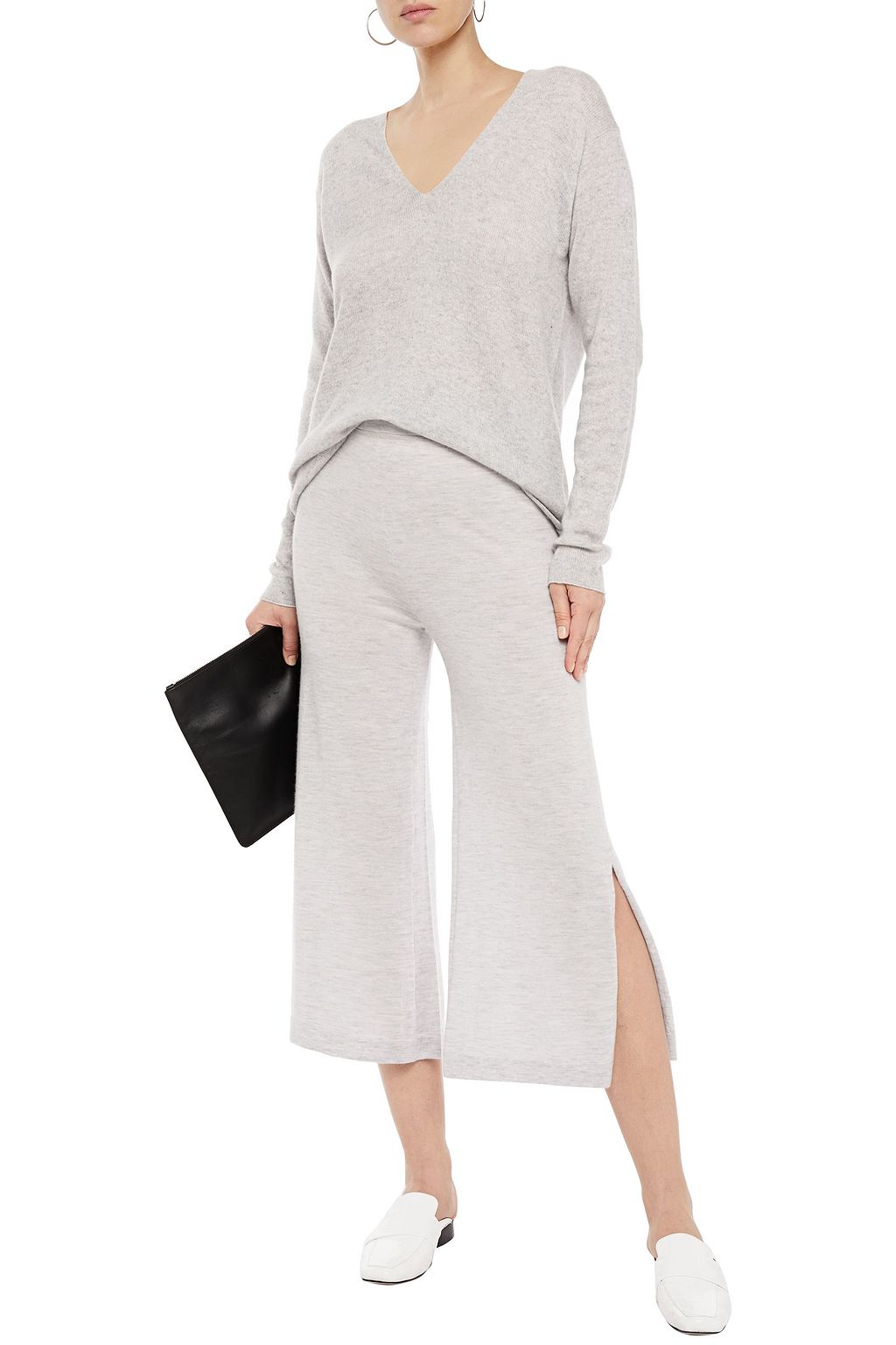 LE KASHA Cropped cashmere wide-leg pants