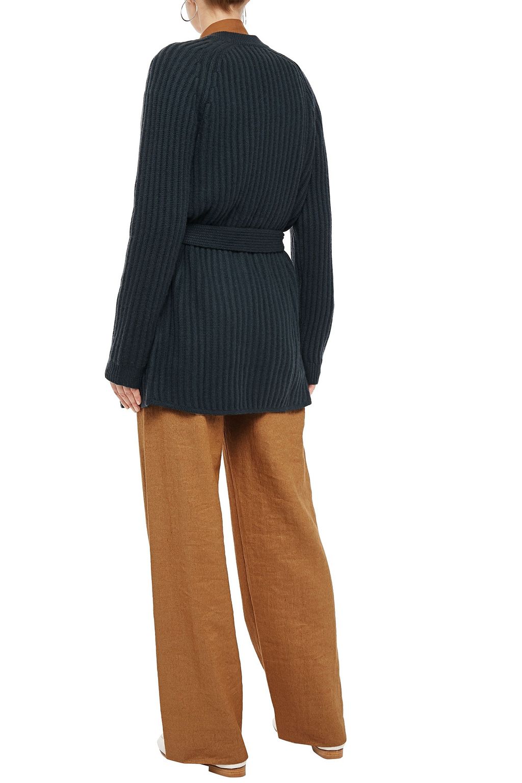 LE KASHA Belted ribbed cashmere cardigan
