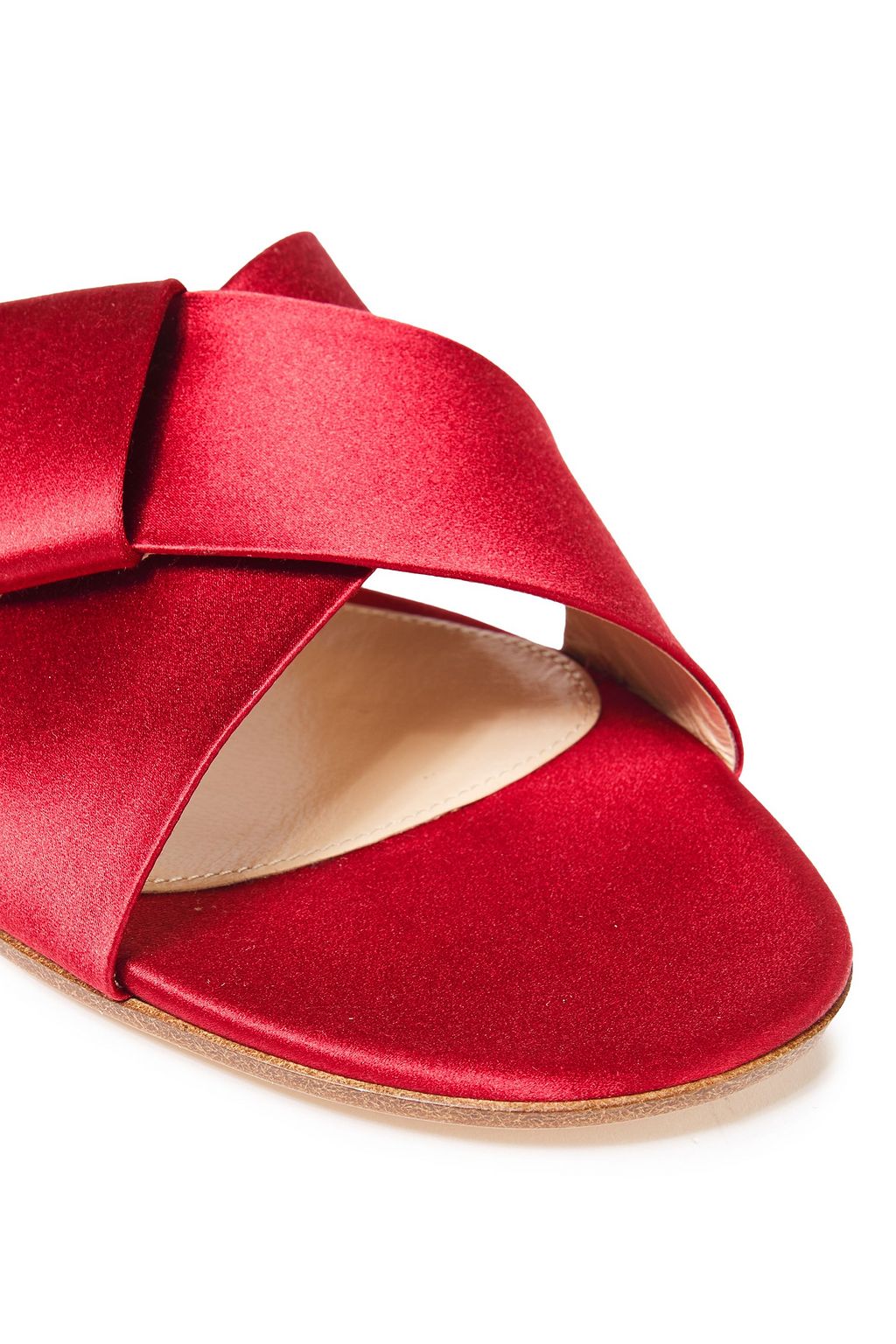 GIANVITO ROSSI Obi bow-embellished satin slides | THE OUTNET