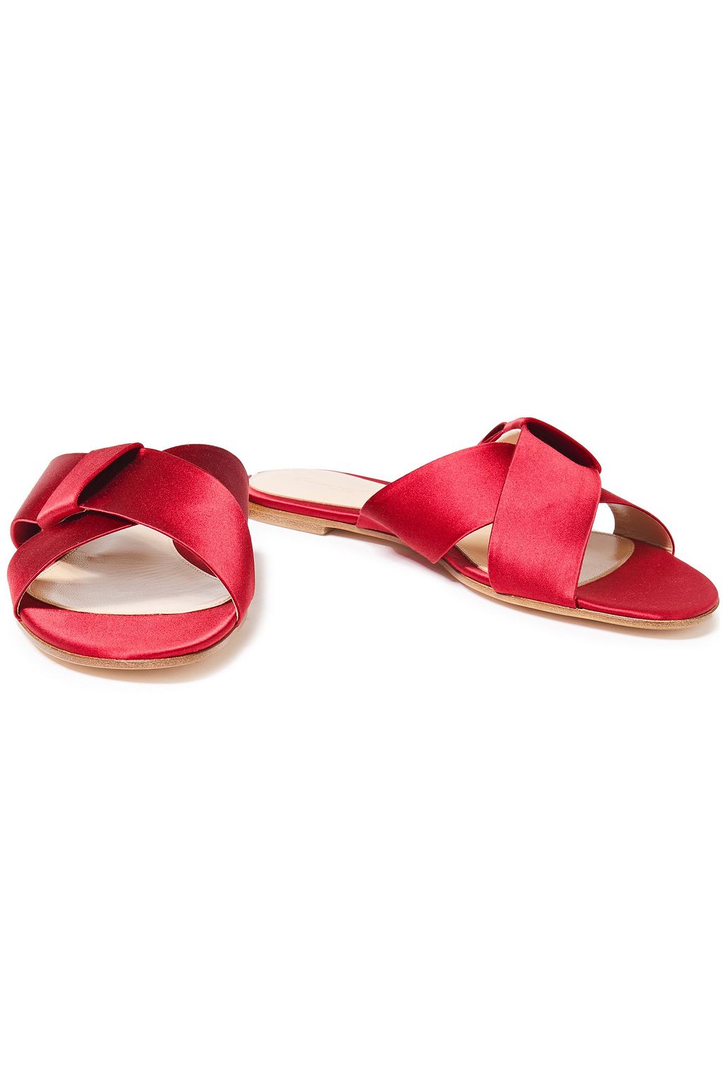 GIANVITO ROSSI Obi bow-embellished satin slides | Sale up to 70% off ...