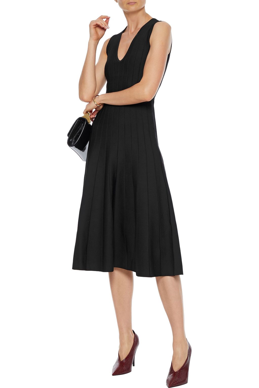 CASASOLA Ribbed stretch-knit midi dress
