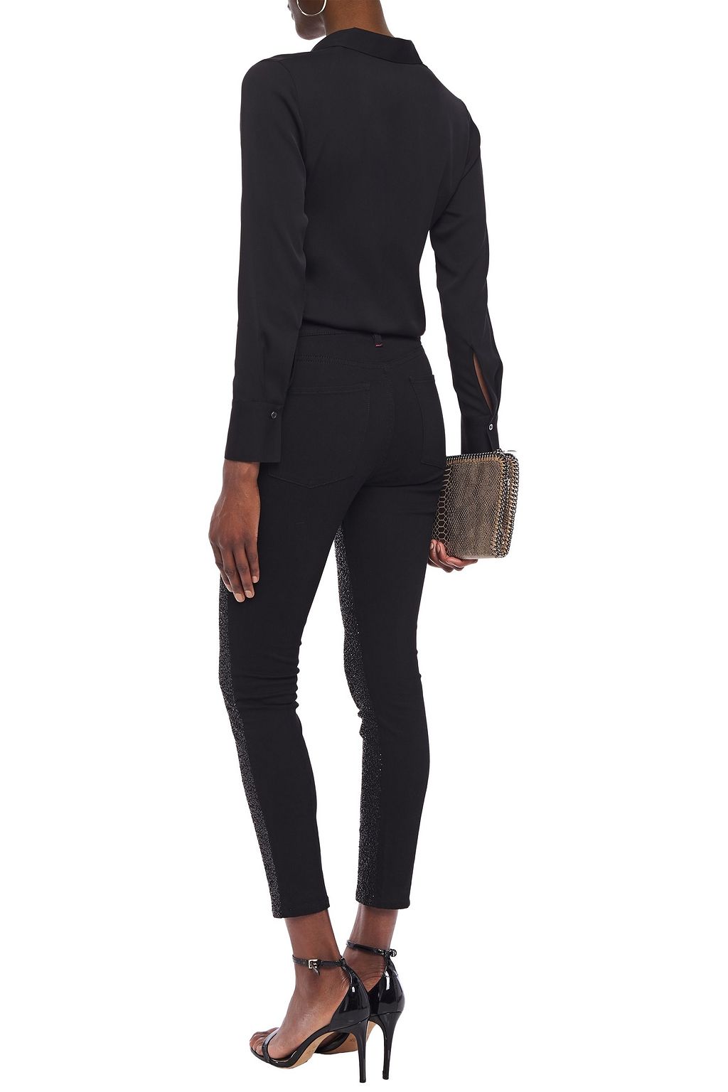 ALICE + OLIVIA Sequin-embellished high-rise skinny jeans