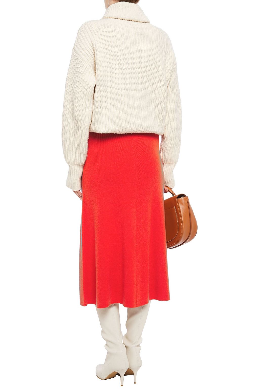 JOSEPH Wool and cashmere-blend midi skirt
