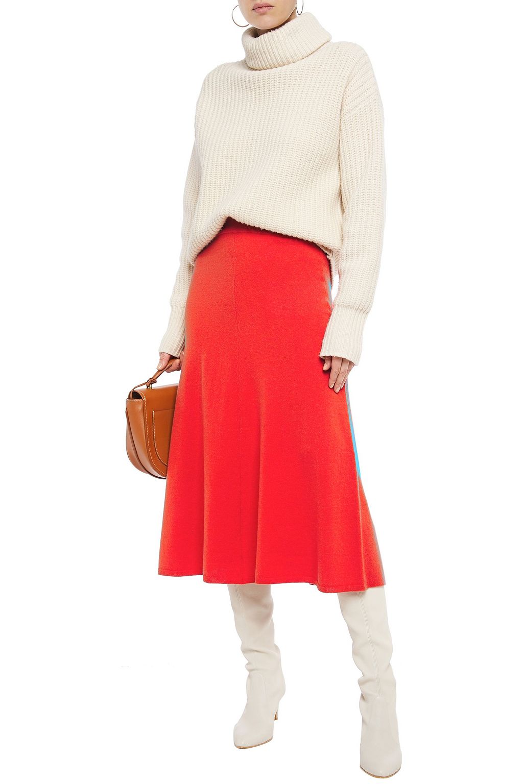 JOSEPH Wool and cashmere-blend midi skirt