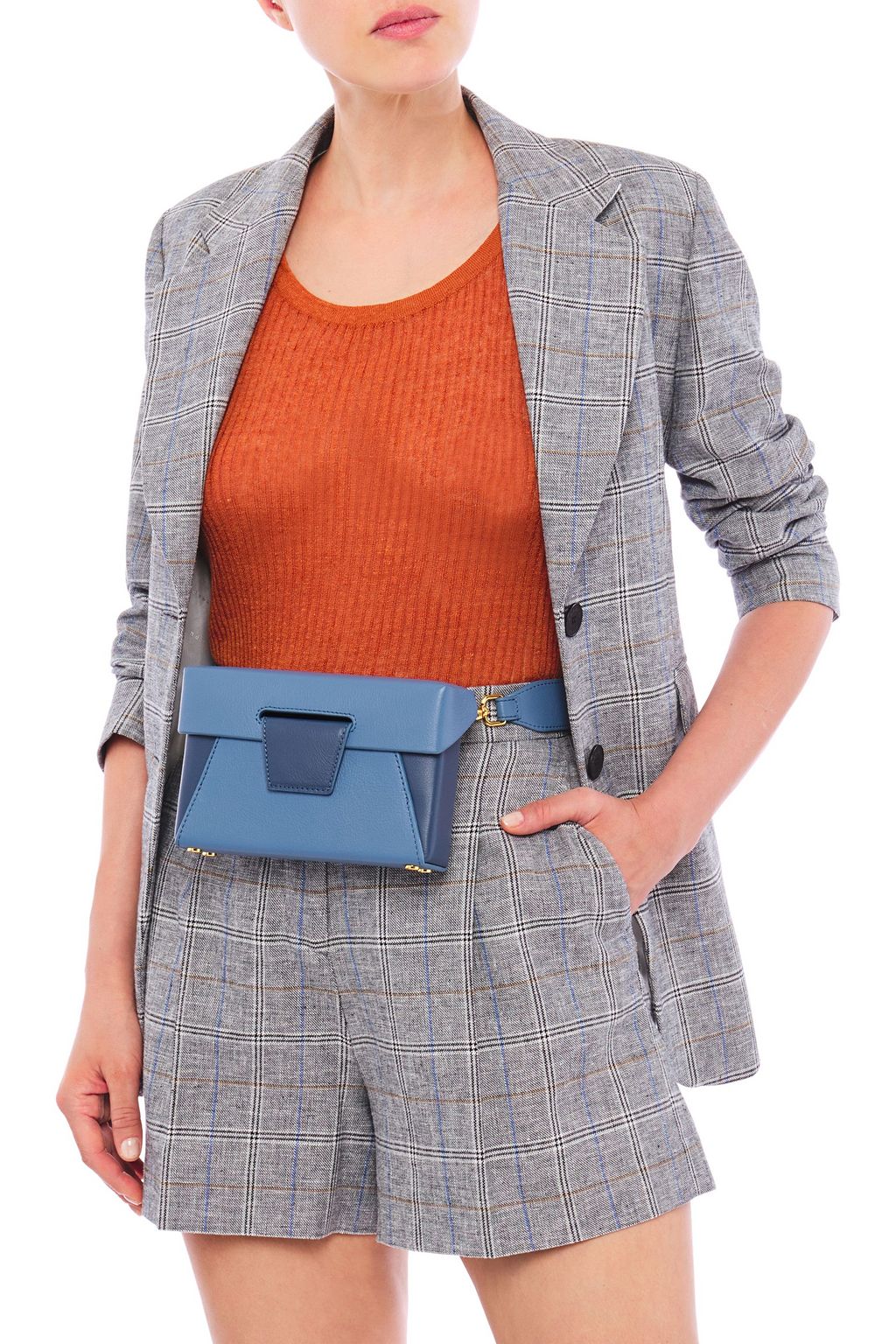 YUZEFI Lola color-block textured-leather belt bag