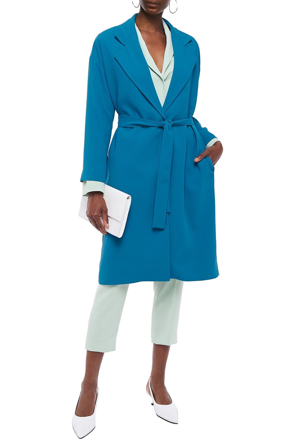 EACH X OTHER Belted crepe coat