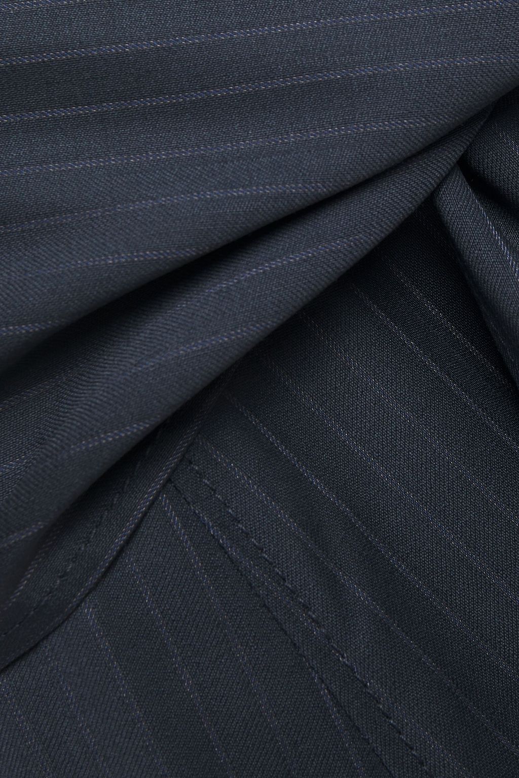 JOSEPH Wrap-effect pinstriped wool-blend twill midi skirt