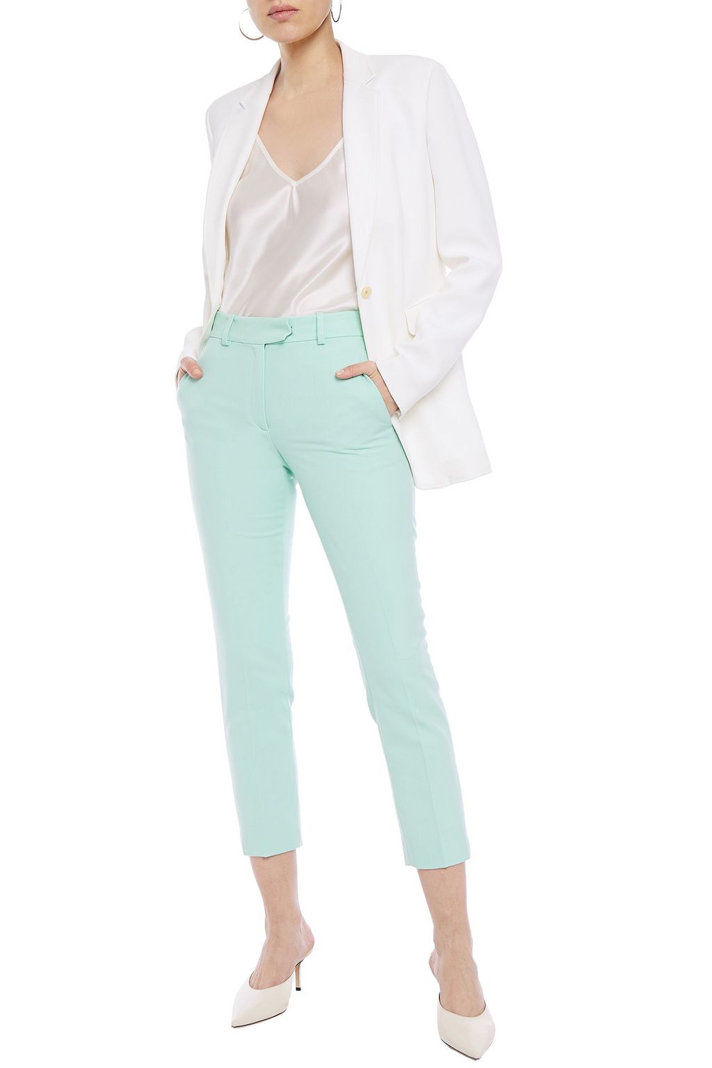 RACIL Cropped wool-twill slim-leg pants