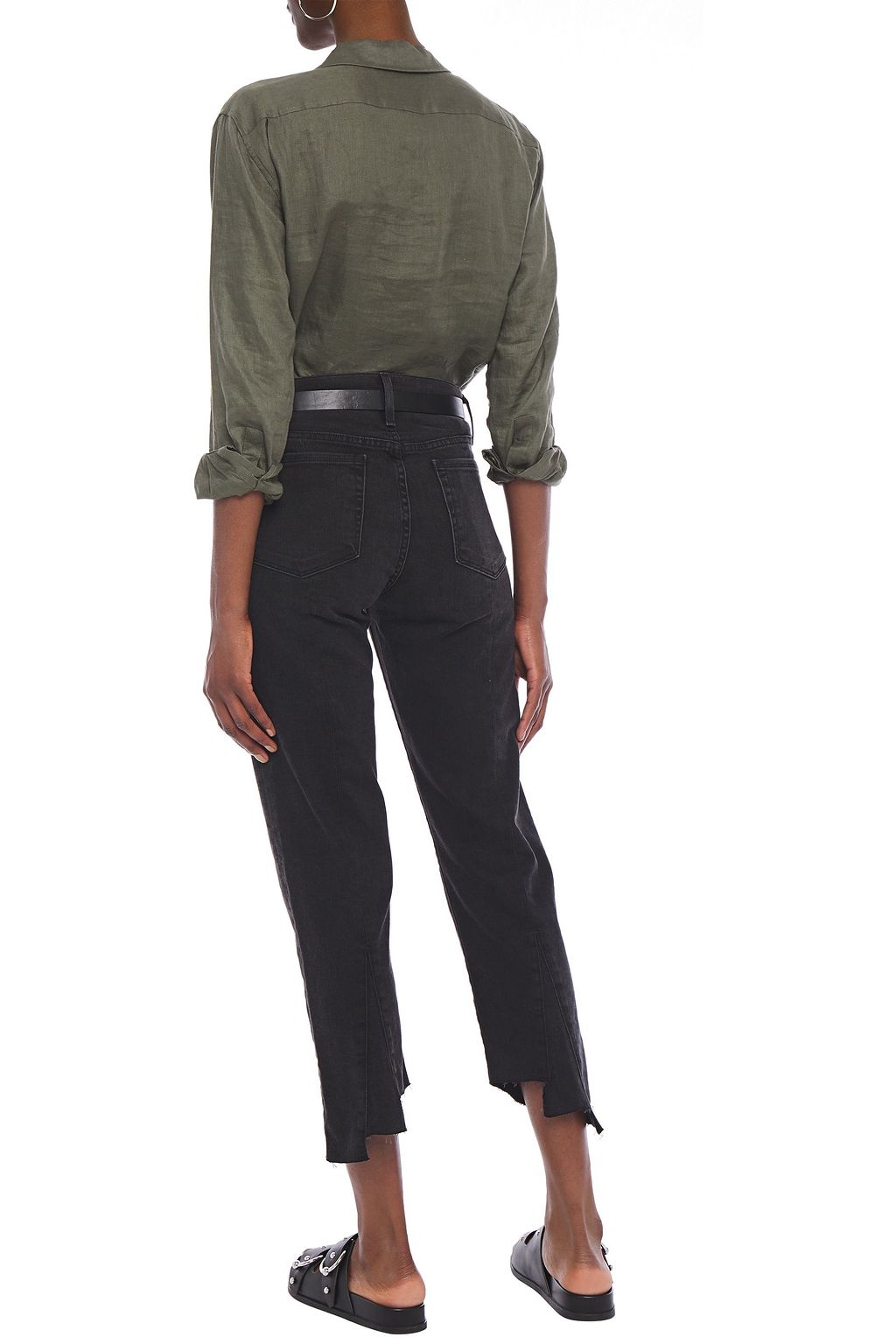 FRAME Le Nouveau cropped high-rise straight-leg jeans