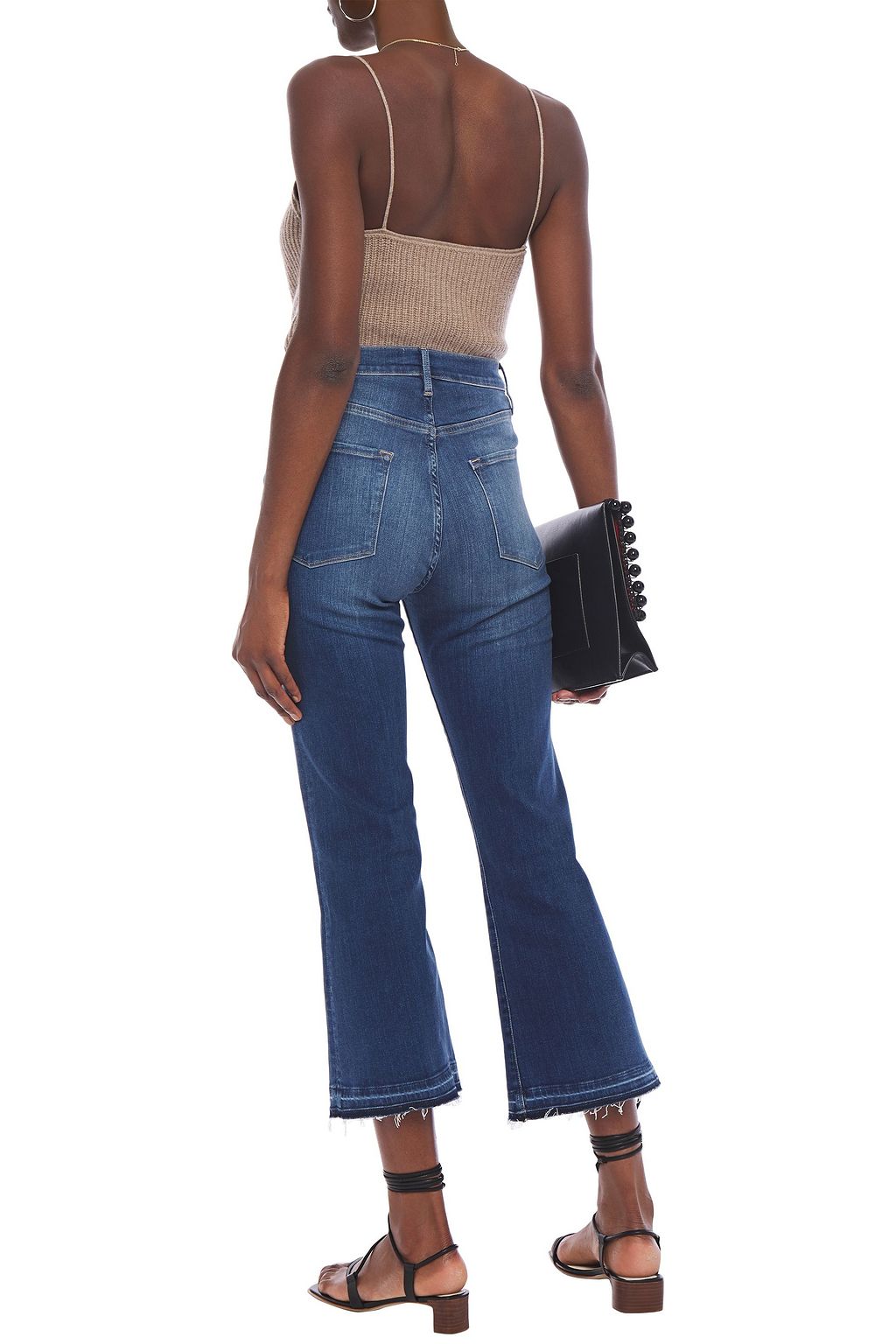 FRAME Le Crop Flare faded high-rise kick-flare jeans